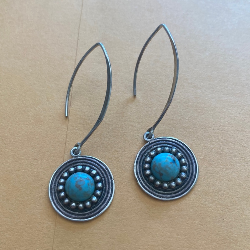 Silver and Turquoise Dangle Earrings